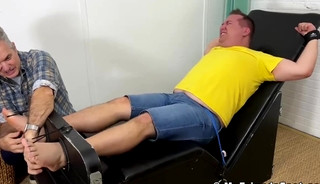 Chubby Amateur Receives Foot Tickling Torment by Mature Dom