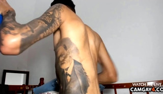 Guy with a big dick jerking off