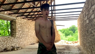 Teen Boy get Hard his 23 Cm Cock in the Abandoned Building (RISKY) / Public