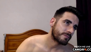 Mature man jerks off and his guy cums on his face