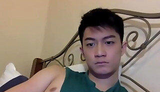 Asian Gay Solo with Green Top