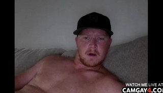 Mature man masturbating and fingering his anus in webcam