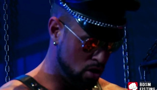 Mouth creampie for bound handsome submissive homosexual