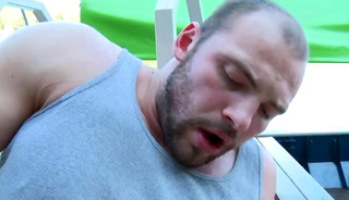 Muscle men Have arse bang In Public