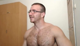 Muscle Cub show and cum