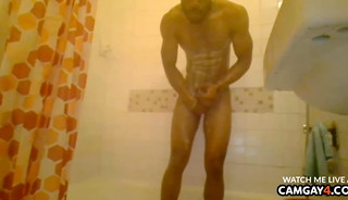 Black man wanking with his big dick