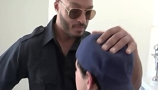 cop in glasses busts dude smoking in the bathroom