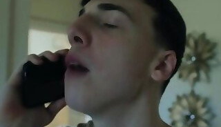 Sweet gay Troye  lustfully bounce up and down on Andrew's cock