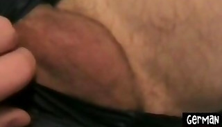 German amateur cock teased for cumshot in closeup duo