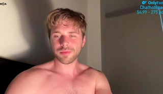Handsome hunk guy jerkoff
