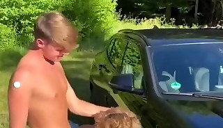 Ethan Opry fucks a twink bare outdoor