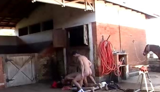 Slim boy fucks beefy cowboy
