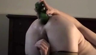 Me fucking a bottle and cumming