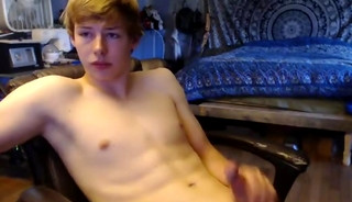 Cute blond twink big dick chat and wank on Webcam