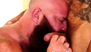 Muscled macho pounding cuddly bears tight raw butt