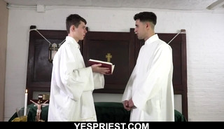 Gorgeous church boy fucked hard by horny priest