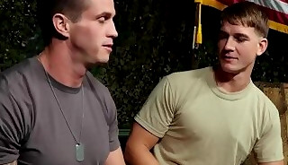 Army duo Brandon Anderson and Nick Clay awesome blowjob