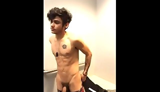 Hot Twink Alex Jerks Off in Fitting Room