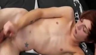 Cute gay teen boy gets his dick out for a wank
