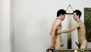 Twinks end up barebacking after playing pool turns them on