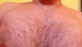Tattoo guy cums in live