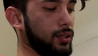 Hairy hunk gets cum load