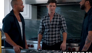 Devin Franco's ass filled with pulsating black cocks