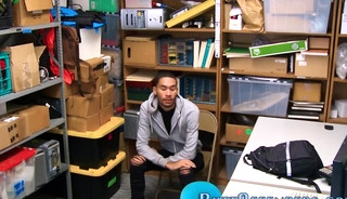 Thief jerks off and cums after sucking