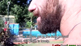 Amateur latin studs hanging and fucking by the pool