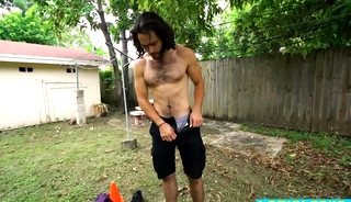 Straight latino shows off his bare body and fucked anal
