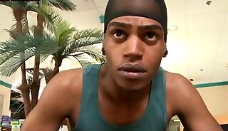 Dirty black gay penetrated in doggystyle in anal hole