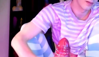 Femboy with PA Wrecks her/his pussy with huge toys