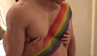 Handsome model painted and worshipped! 😈💪Vid906🎨