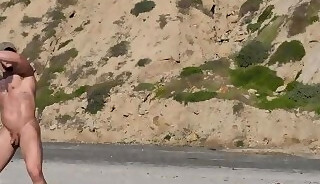 Guys Play Naked on Beach