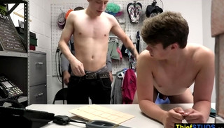 Flexible gay  thieves fucked by a muscle LP officer