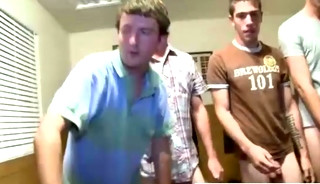 College guys experiencing cock slapping