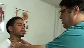 Fat Doctor Stroking Patient Dick