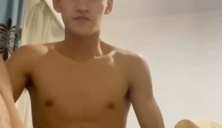 White Sock Athlete Cums on his abs