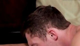 Athletic newbie sucked before asslicking and banging stud