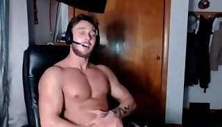 Handsome big ass guy masturbating and ejaculating