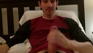 Mature with big thick cock jerking off