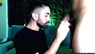 Gay friends apathetically masturbate