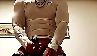 Hot Asian Guy In Gym Gear Playing With His Dick Cums Hard Extended