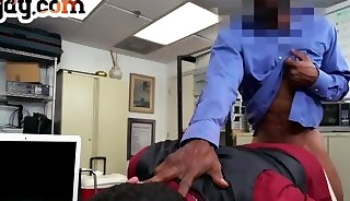 Office BBC gay fucks nympho white stud in anal hole