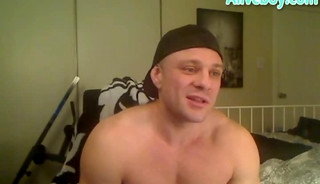 handsome muscle bodybuilder shows off his sexy body