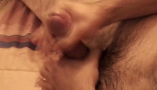 Hairy amateur jerks himself off with passion before cumshot
