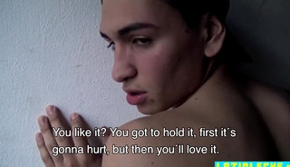 Latino twink blows studs big cock outdoors for money