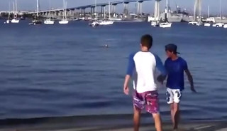 Cute twinks after beach blowjob hot sex at home