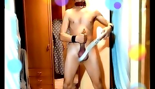 naked slave exposed spank himself on command balls ass during party and enjoy it BDSM CBT