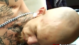 Tattooed solo amateur jacks off his big hard cock